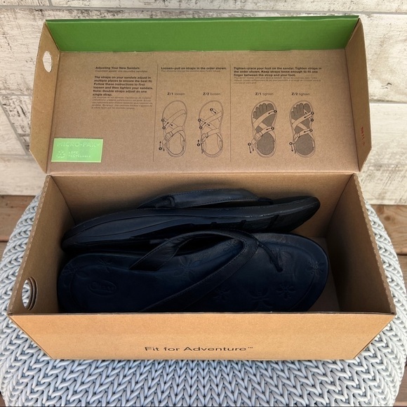 Chaco Locavore Ecotread Black Flip Flop Sandals Brand New in Box - Picture 8 of 10